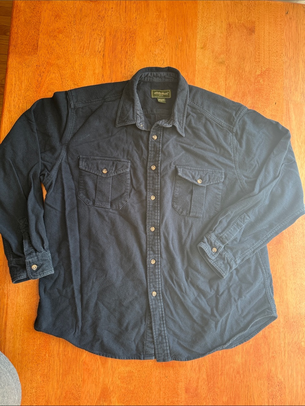 Eddie Bauer Men’s XL Blue Cotton Flannel,  Very Soft and comfortable